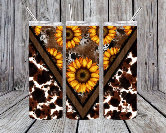 Sunflower cowhide Tumbler